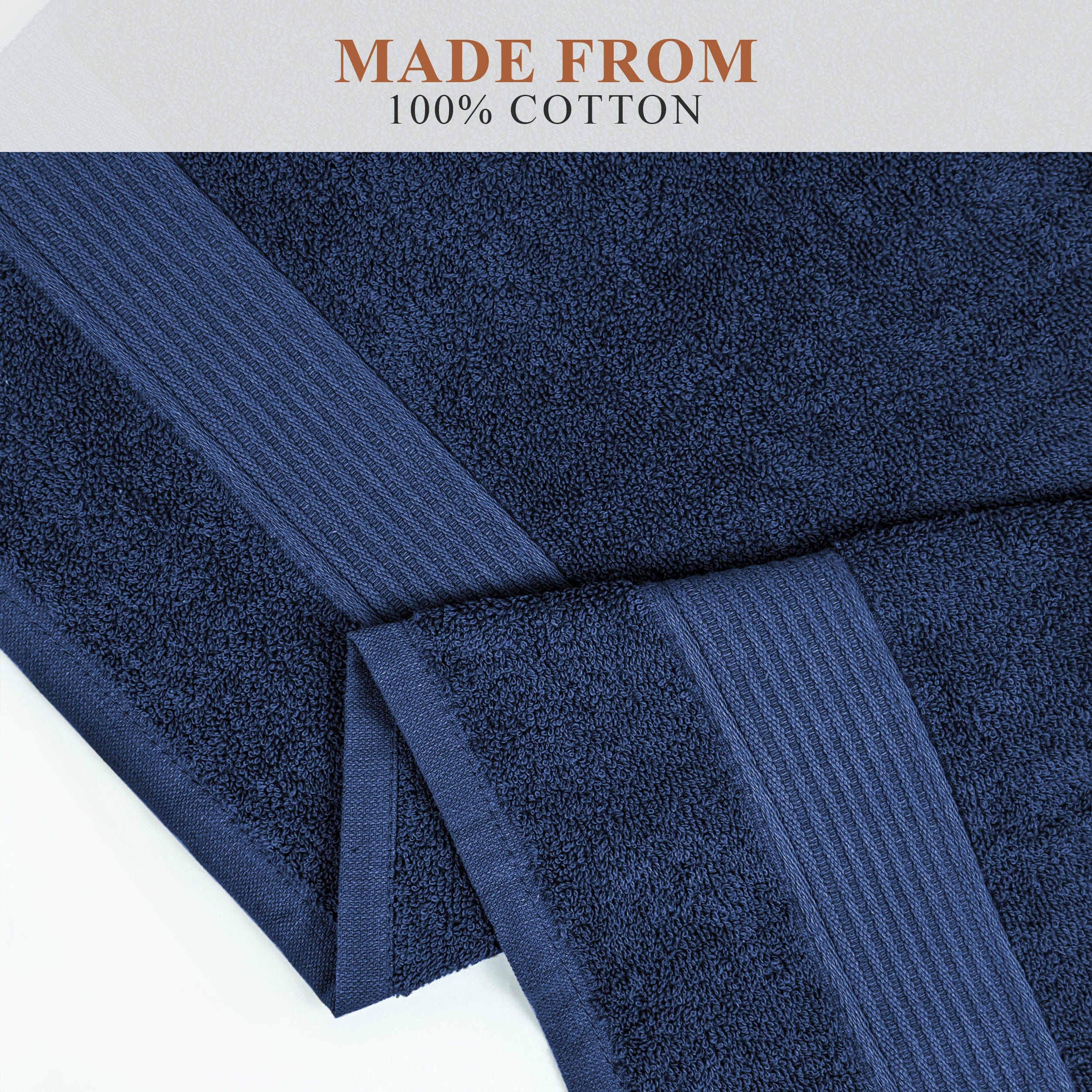 Rhodes Towel Royal Blue 100% Cotton Hotel Quality Soft Super Absorbent Hand Bath Towels, Sheets & Face Cloths