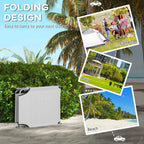Foldable light grey sun lounger with protective carry bag for easy storage