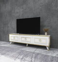 TV Stand and Media Console with Cabinets Romens 150 cm Wide - Bobobiy