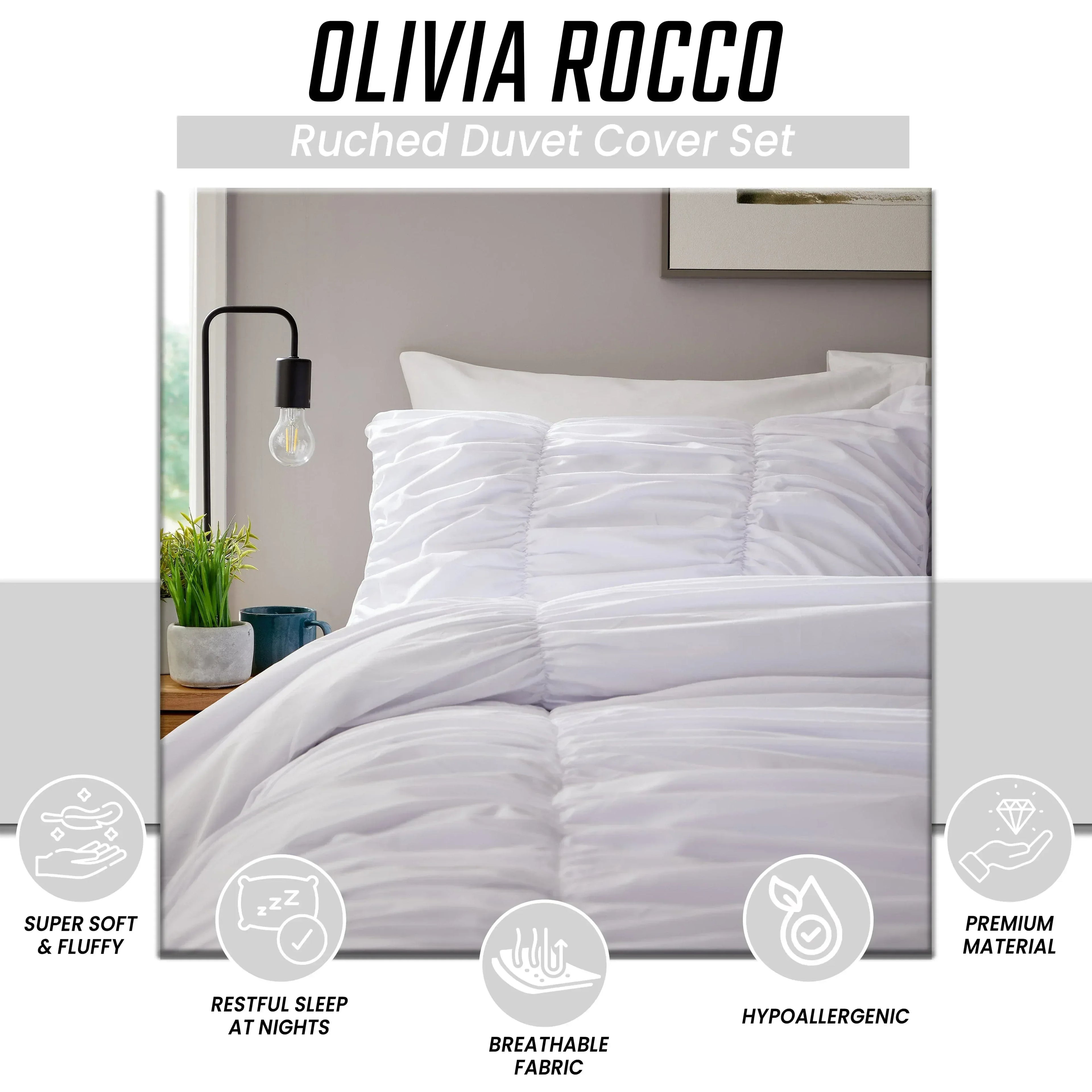 ruched-white-cotton-rich-duvet-cover-set-with-pillowcases-ruffle-bedding-super-soft-easy-care-quilt-bed-linen-by-olivia-rocco-duvet-cover-1175675912 - Bobobiy