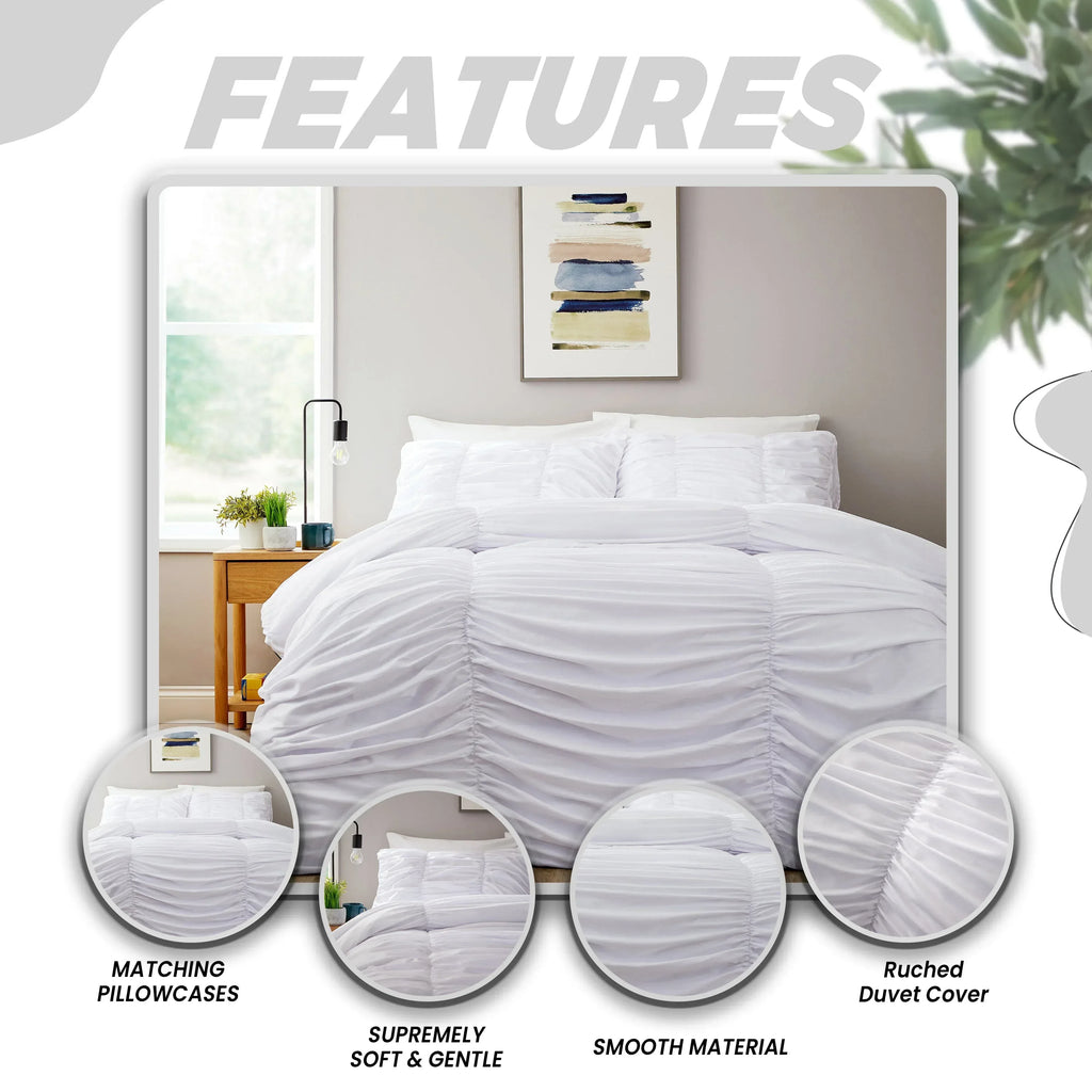 ruched-white-cotton-rich-duvet-cover-set-with-pillowcases-ruffle-bedding-super-soft-easy-care-quilt-bed-linen-by-olivia-rocco-duvet-cover-1175675913 - Bobobiy
