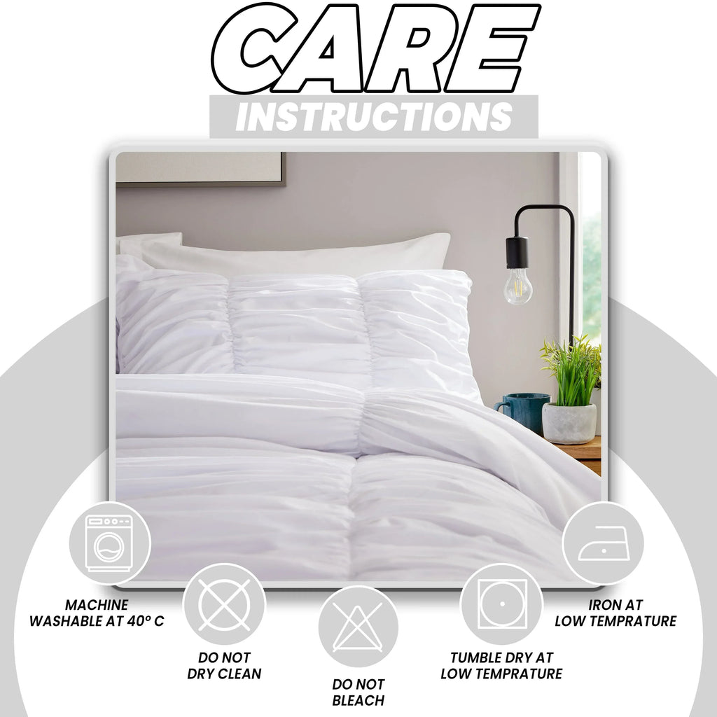 ruched-white-cotton-rich-duvet-cover-set-with-pillowcases-ruffle-bedding-super-soft-easy-care-quilt-bed-linen-by-olivia-rocco-duvet-cover-1175675914 - Bobobiy