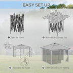 Khaki pop-up gazebo frame kit with canopy assembly and adjustable height setup