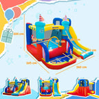 4-in-1 kids inflatable bounce house set with slide, pool, and trampoline, multi-color