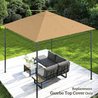 Beige gazebo top replacement cover on a garden gazebo frame