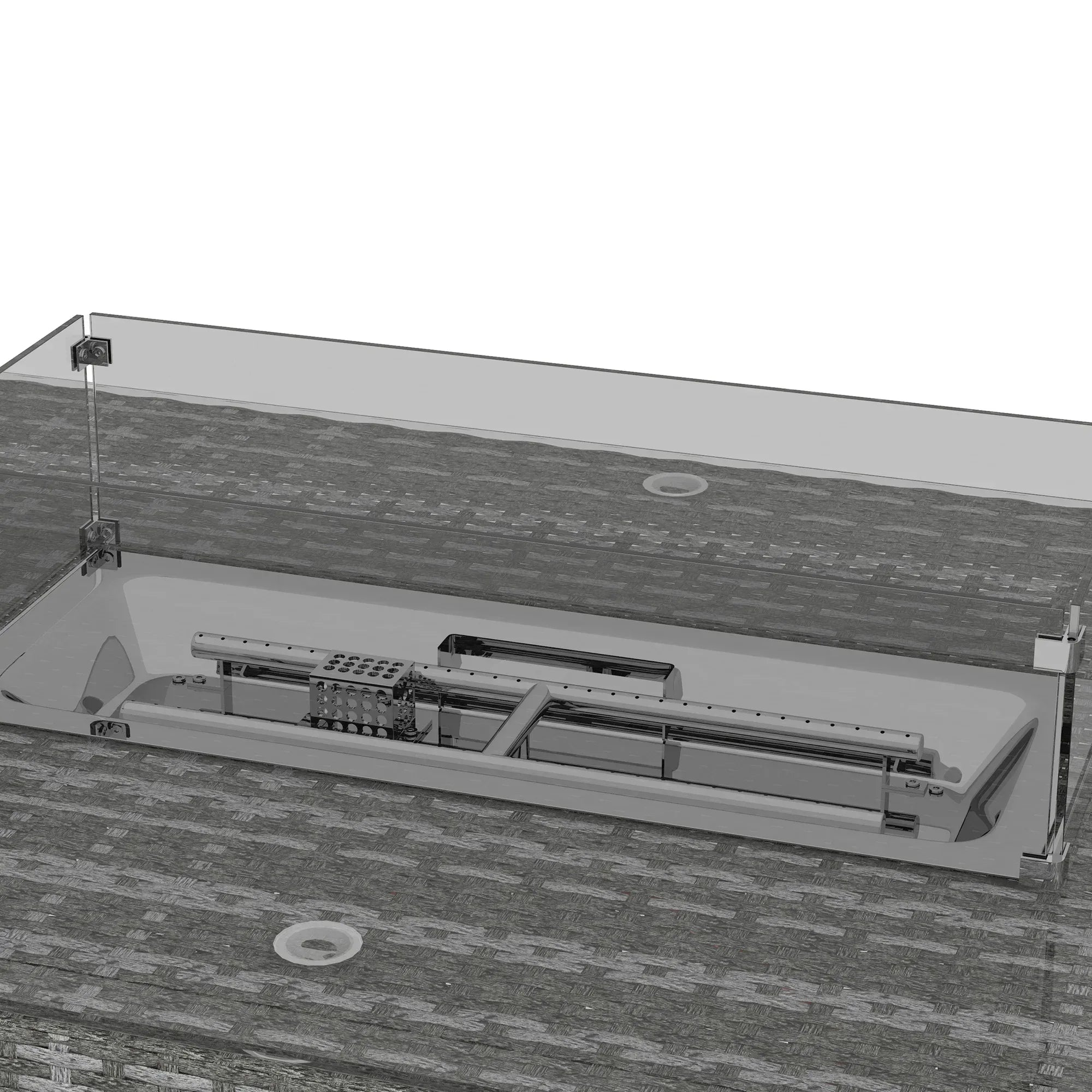 7 Pieces Outdoor Rattan Garden Furniture with Fire Pit Table, 6 Seater Garden Table and Chairs with Cushions, Rattan Dining Set with Propane Heater Table, Windscreen, 50,000 BTU, Grey - Bobobiy