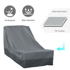 Dark gray patio chair cover made of water- and UV-resistant coated fabric