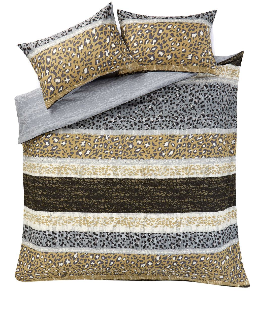 Safari Print Cotton Rich Duvet Set with Wildlife Jungle Design Bedding in Single Double King Super King Sizes