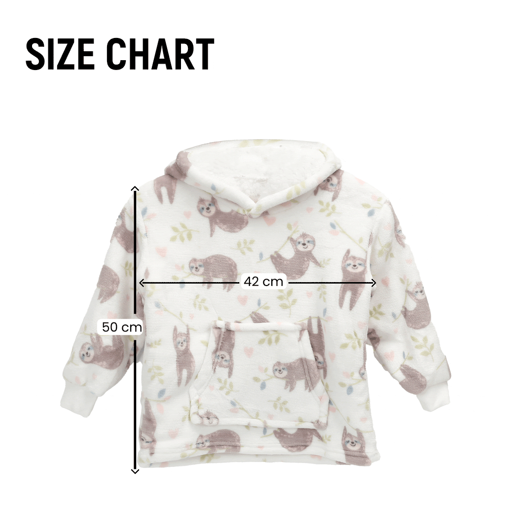 Safari & Sloth Infant Hooded Blanket with Pocket for Toddlers Ages 0-2 Warm Unisex Loungewear