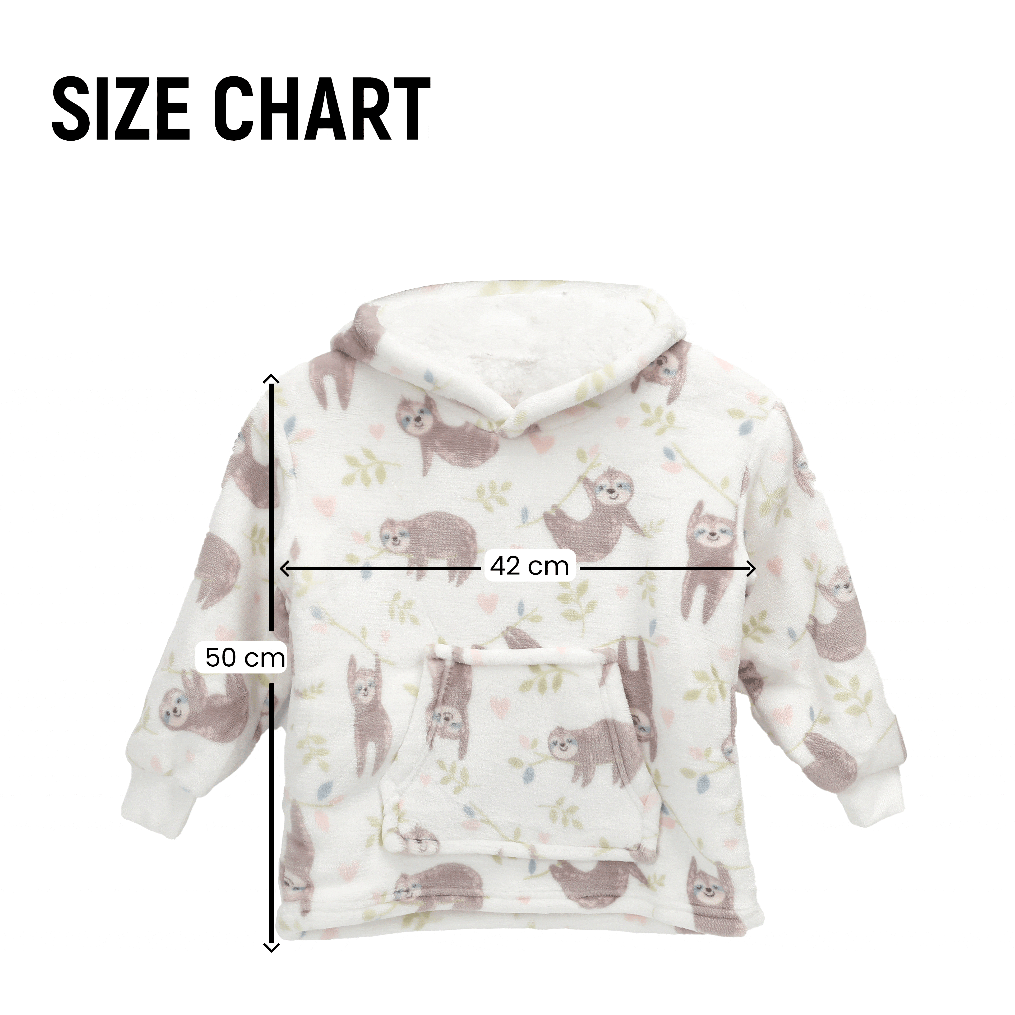 Safari & Sloth Infant Hooded Blanket with Pocket for Toddlers Ages 0-2 Warm Unisex Loungewear