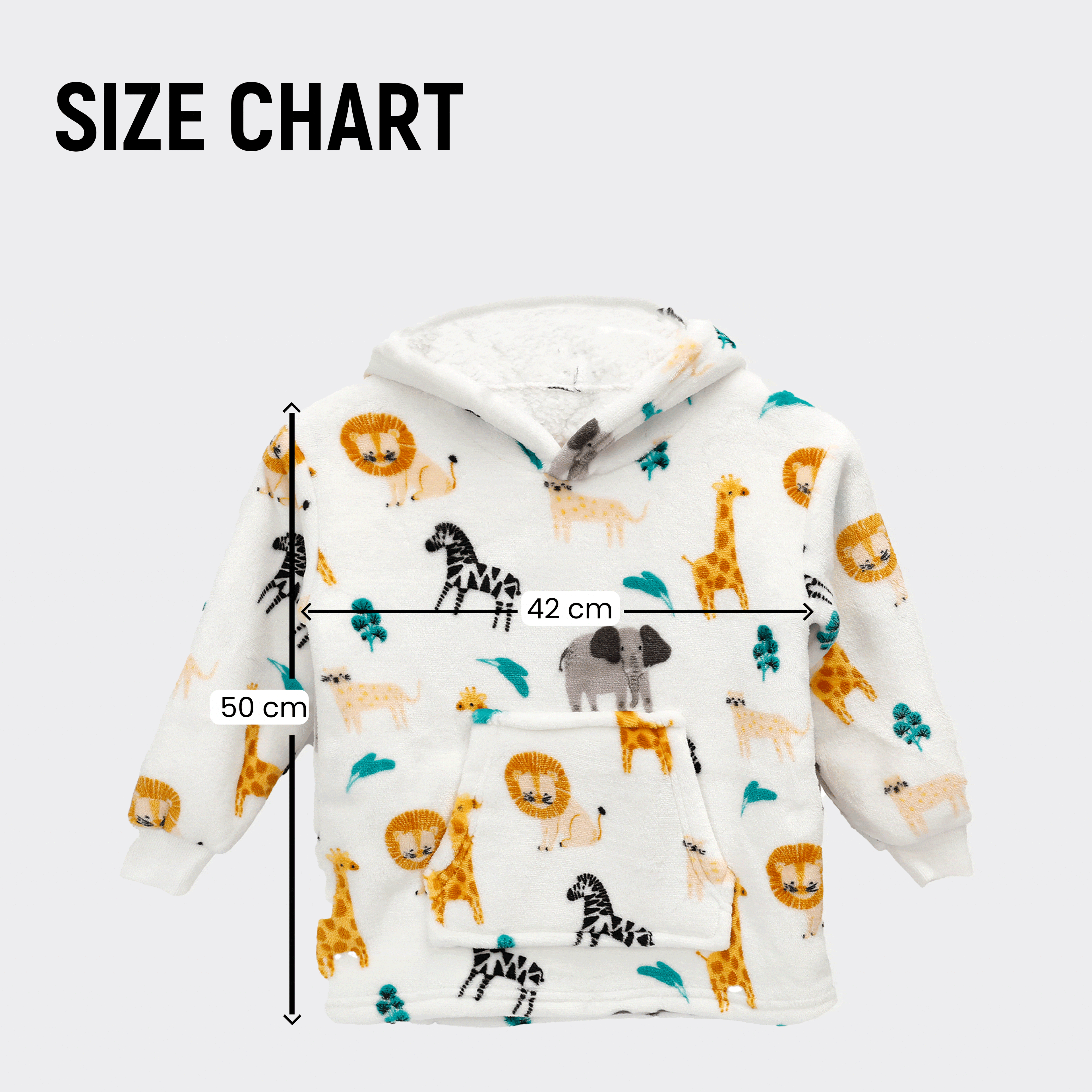 Safari & Sloth Infant Hooded Blanket with Pocket for Toddlers Ages 0-2 Warm Unisex Loungewear