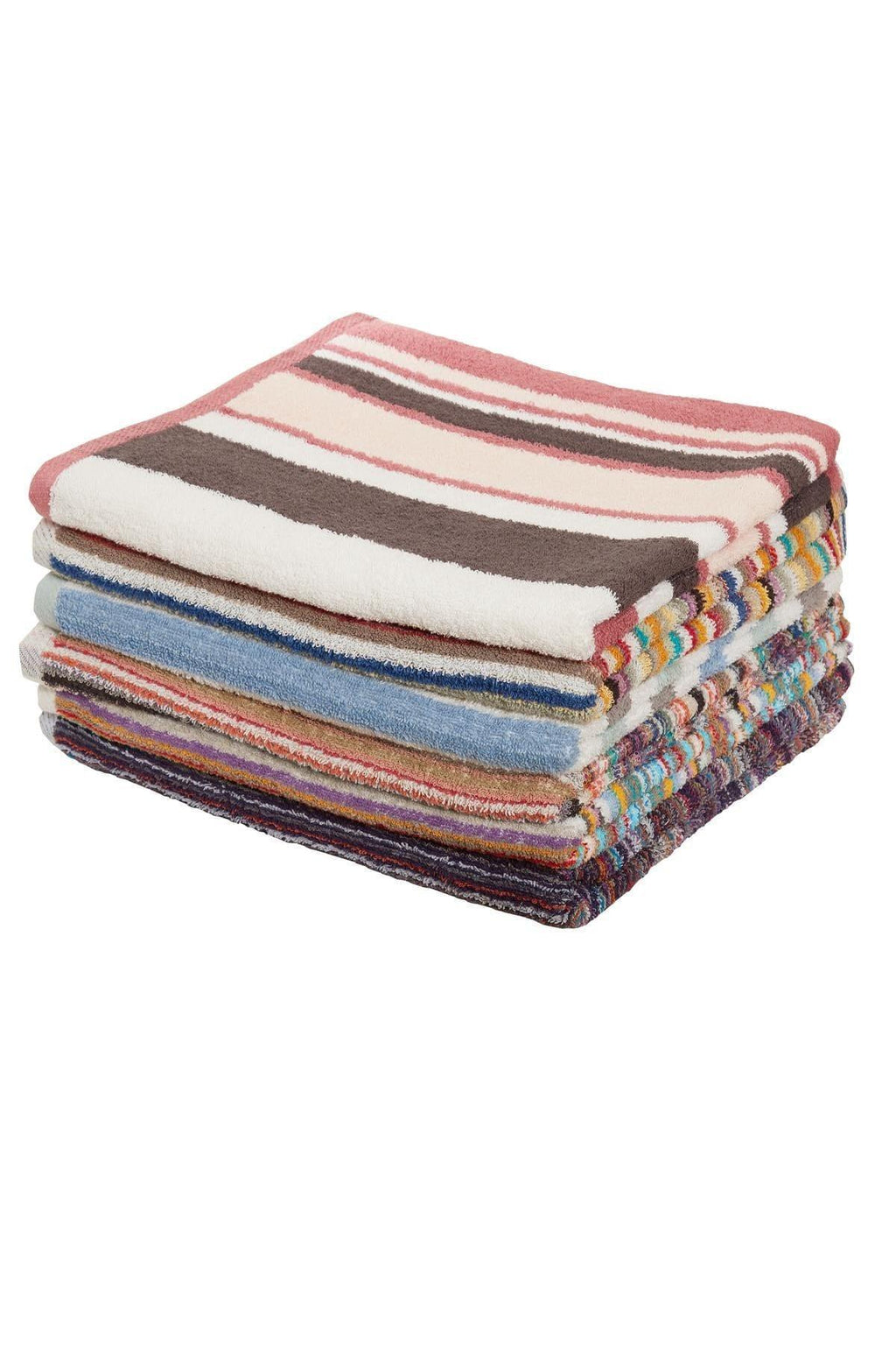 set-of-6-eco-friendly-striped-towels-100-percent-recycled-cotton-quick-dry-absorbent-for-gym-beach-travel-home-assorted-colours-by-olivia-rocco-towels-766700420 - Bobobiy
