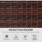 Brown PE rattan wicker panel for outdoor sun lounger construction