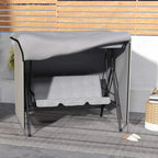 Light grey three-seater swing chair cover with top opening flap and side ties