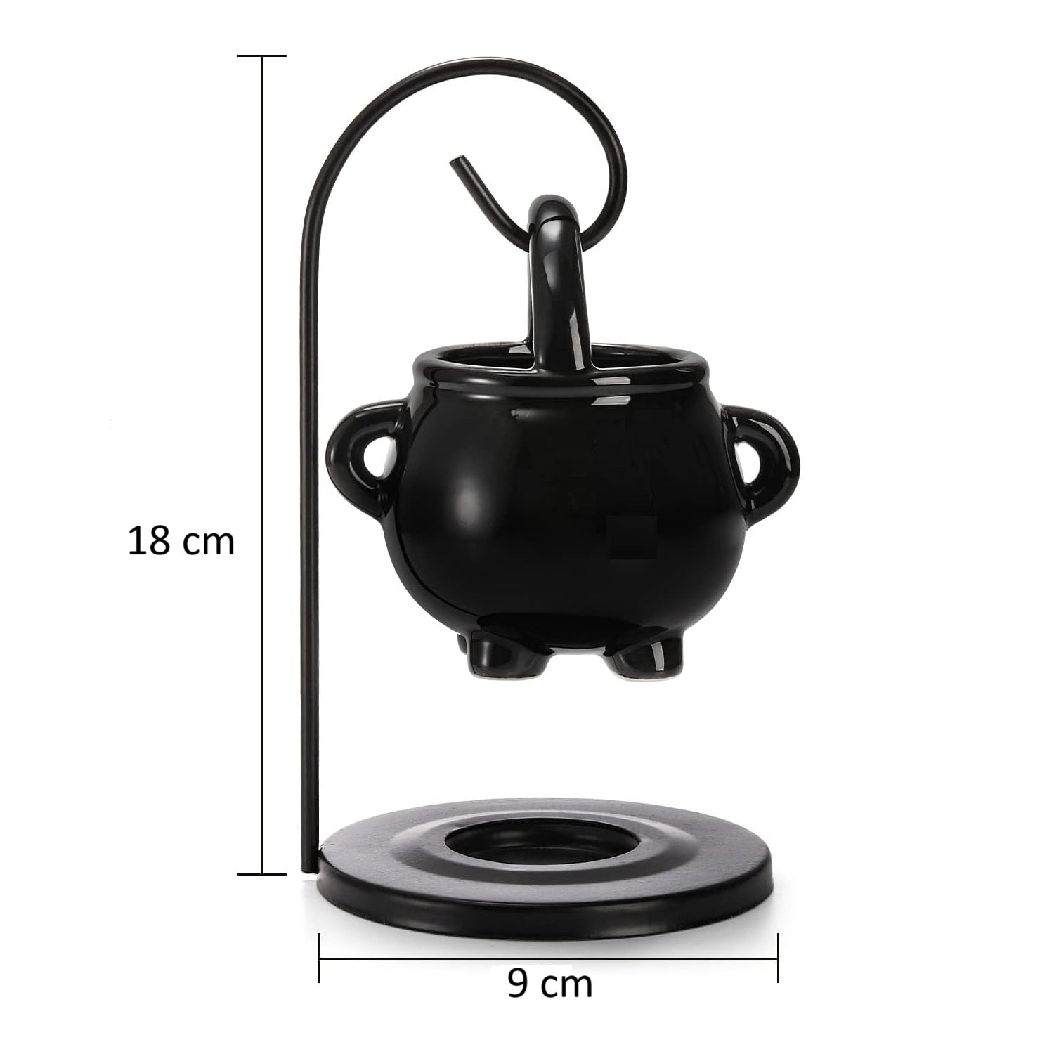 Hanging Cauldron Oil Burner - Black