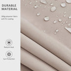 Cream-white polyester awning fabric with water-repellent texture and PU coating