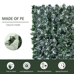 Artificial leaf hedge privacy fence panel section with dense dark green leaves