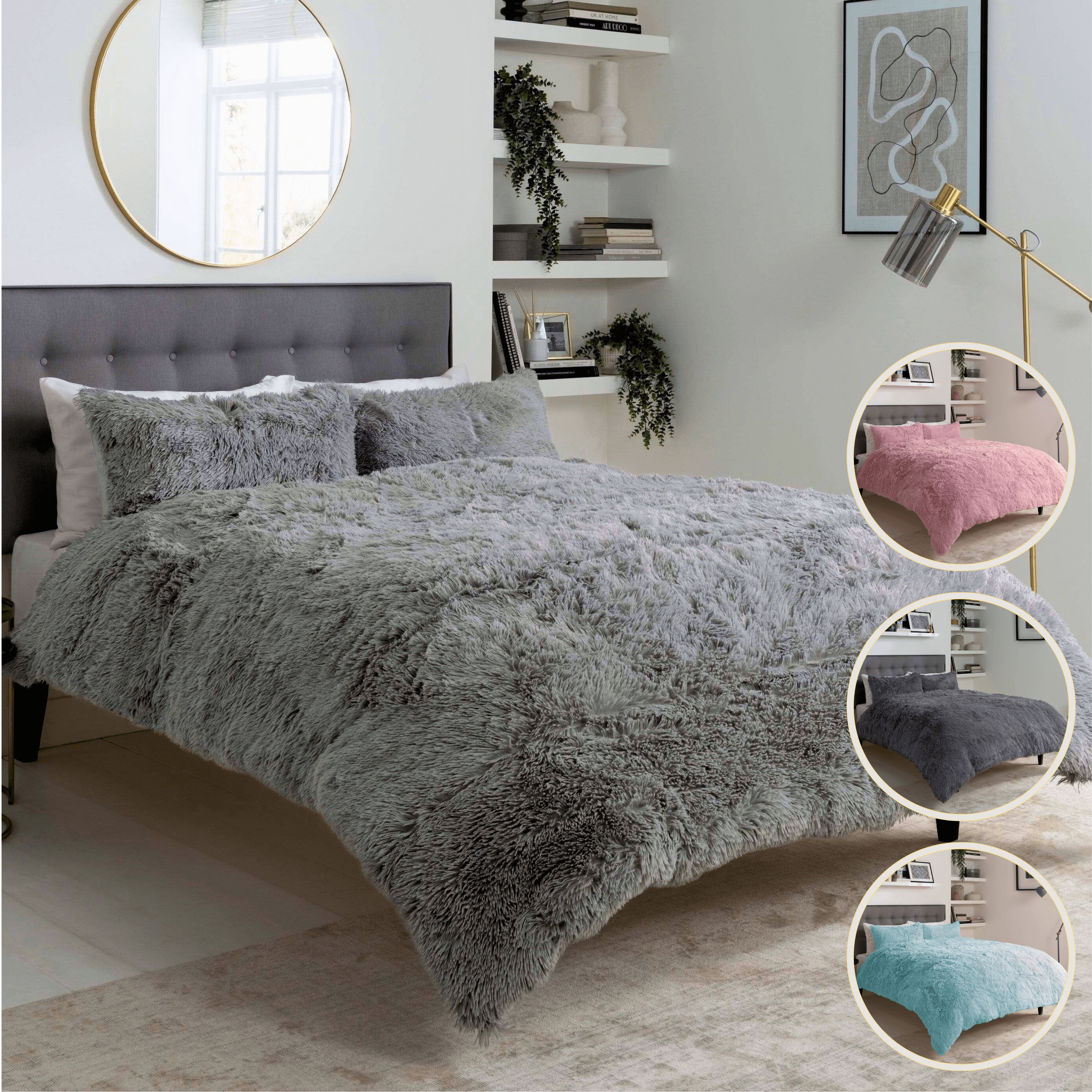 Snuggle & Cuddle Faux Fur Duvet Set for Winter Comfort Extra Soft Long Pile Bedding Available in Multiple Sizes and Elegant Colours
