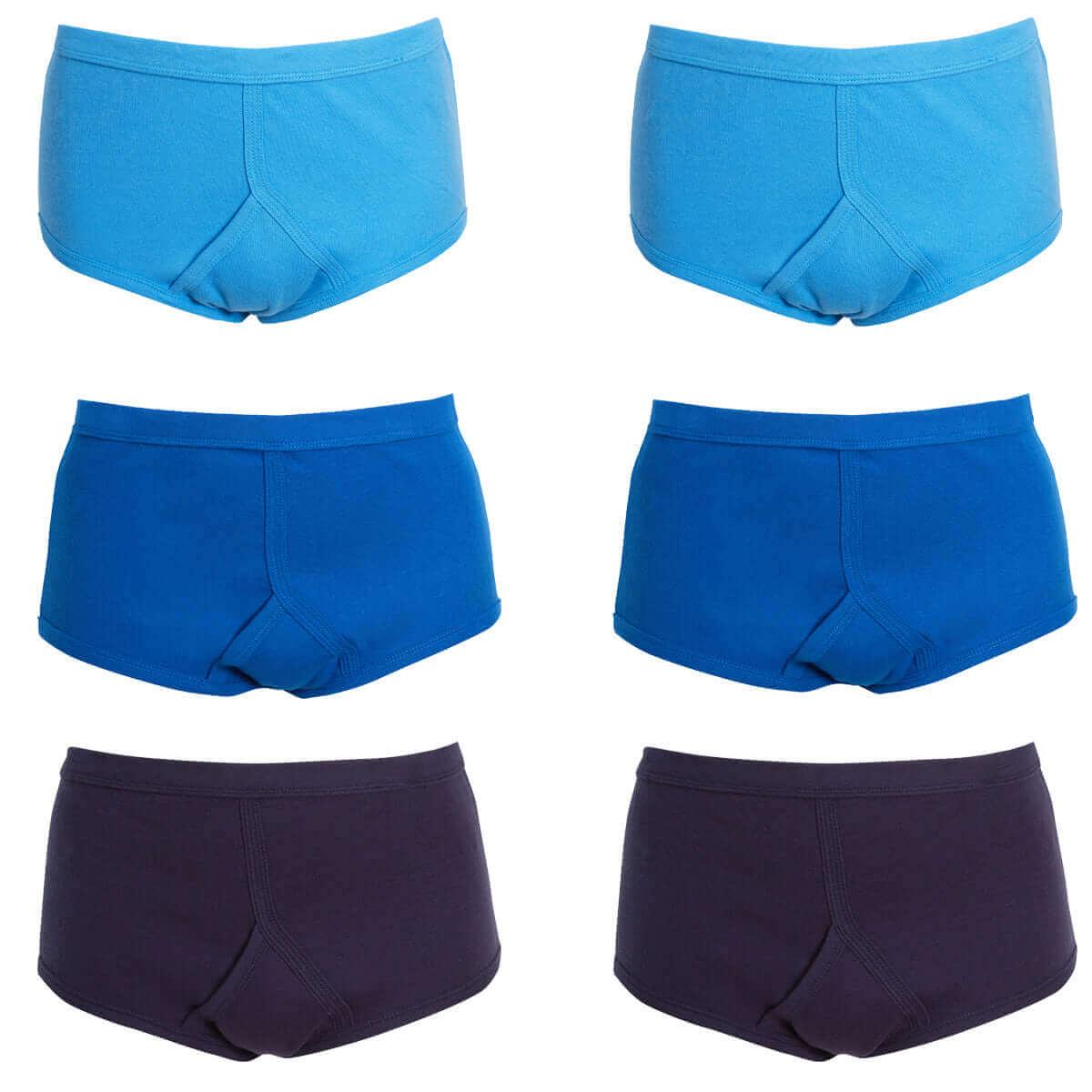Pack of 6 Men's Cotton Y Front Briefs Comfortable Breathable Underwear with Soft Stretch Waistband Hypoallergenic Durable