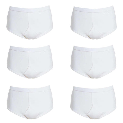 Pack of 6 Men's Cotton Y Front Briefs Comfortable Breathable Underwear with Soft Stretch Waistband Hypoallergenic Durable