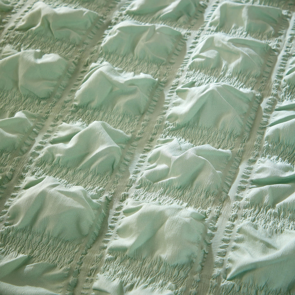 Soho Sage Green Microfibre Duvet Cover Set with Pillowcases Quilted Super Soft Easy Care Bedding Bed Linen Set