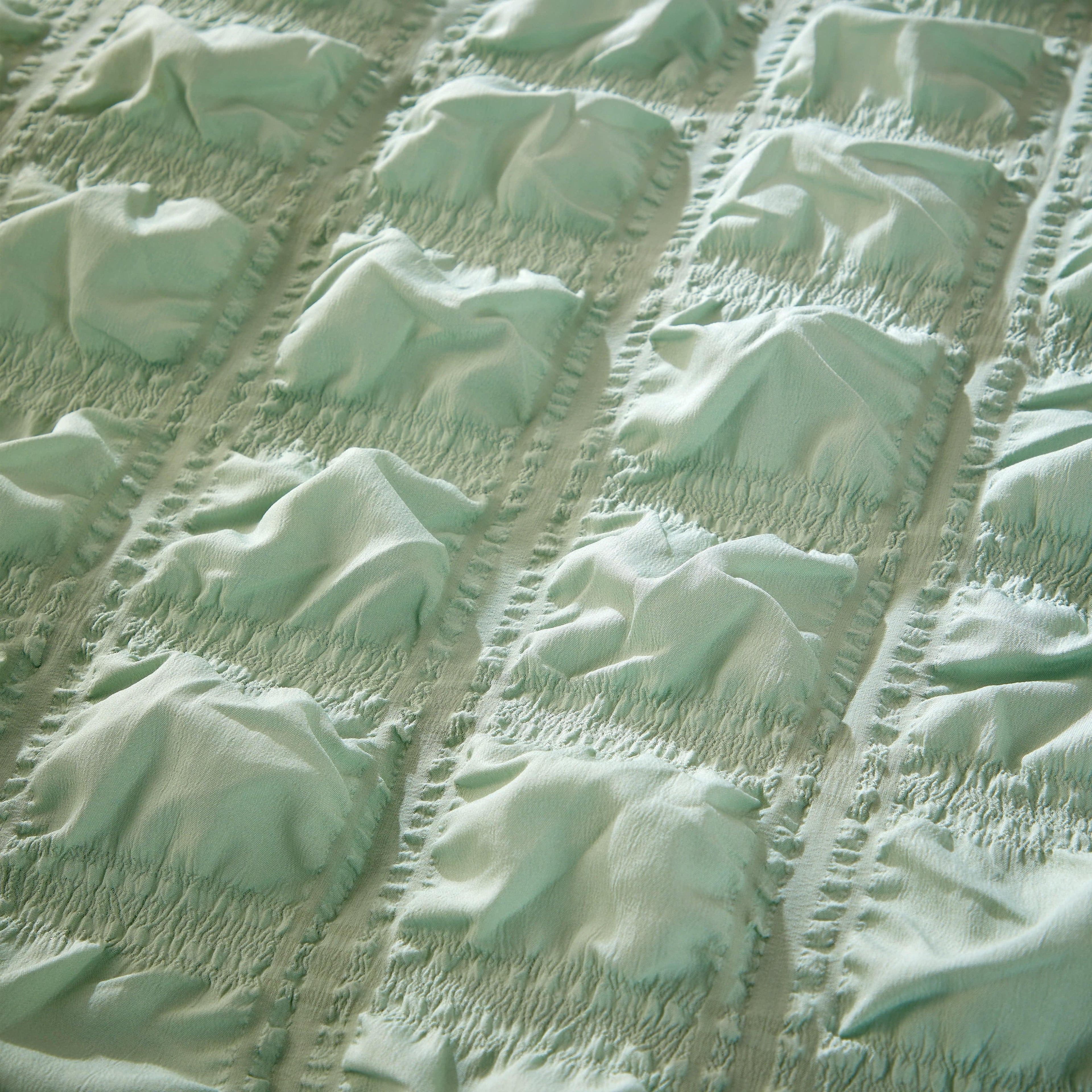 Soho Sage Green Microfibre Duvet Cover Set with Pillowcases Quilted Super Soft Easy Care Bedding Bed Linen Set