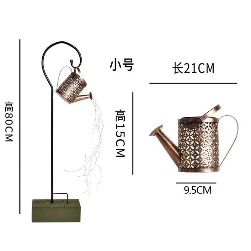 Solar Kettle Lamp Iron Watering Can Lantern