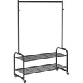 SONGMICS Clothes Rail, Coat Stand Rack Black with 2 Hooks - Bobobiy