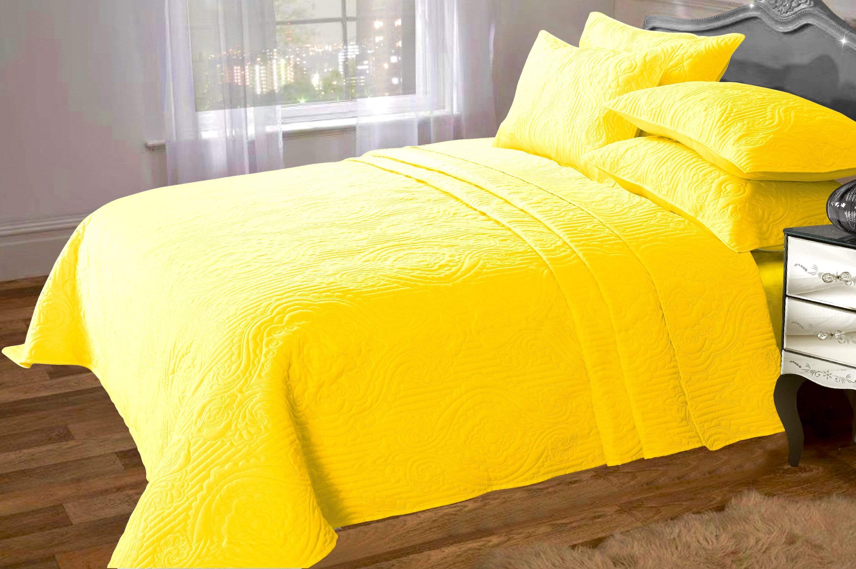 Sorrento Luxurious Embossed Quilted Bedspread Set with Versatile Comfort Ideal for Sofa or Bedding Available in Multiple Colours and Sizes