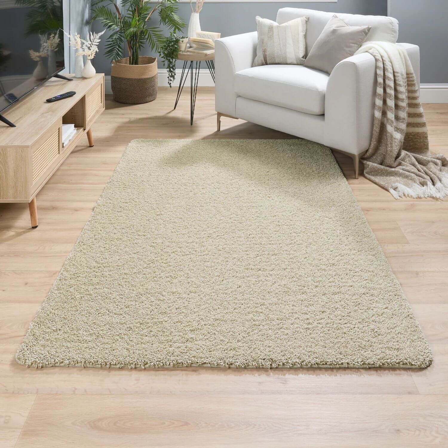 Washable Stone Shaggy Rug