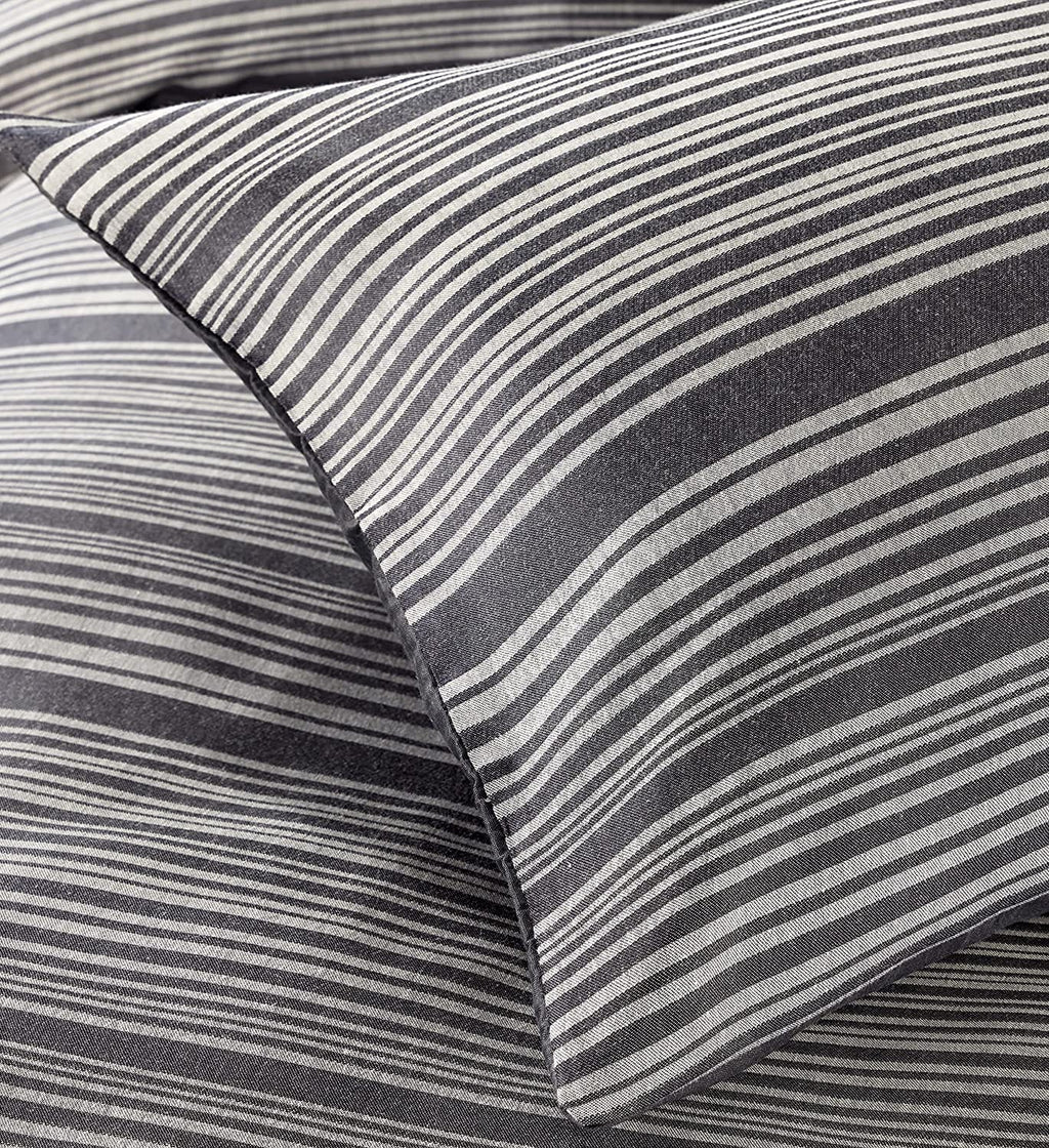 Stripe Jacquard Reversible Cotton Blend Duvet Cover Set with Pillowcases Luxurious Eco-Friendly Bedding for Master and Guest Bedrooms Multiple Sizes and Colours