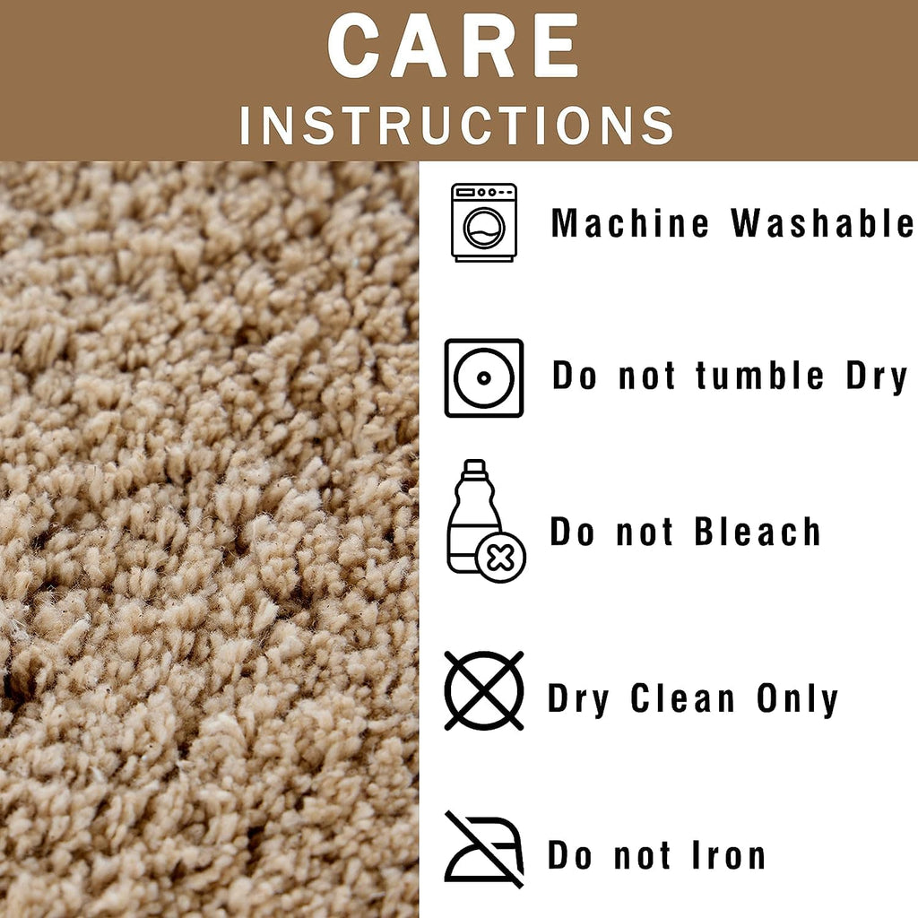 Super Soft Absorbent Non-Slip Round Tasselled Bath Mat 100% Cotton Bathroom Rug in Duck Egg Grey Natural and White