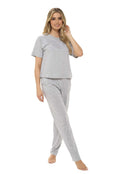 Super Soft Women's Jersey Marl Loungewear Pyjama Set Comfortable Fit Pants Trendy Design Ideal for All Seasons Blue or Grey
