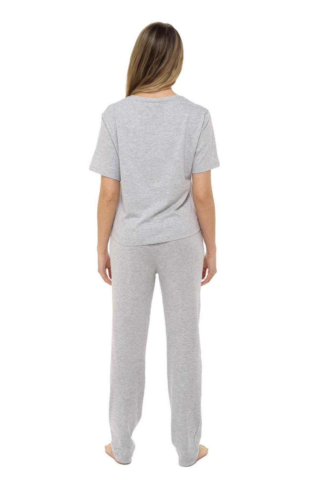 Super Soft Women's Jersey Marl Loungewear Pyjama Set Comfortable Fit Pants Trendy Design Ideal for All Seasons Blue or Grey