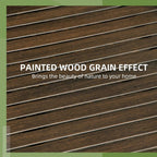 Brown wood-grain slatted tabletop design with painted finish.