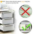Three-drawer locking cabinet with lockable drawers; shown with flat-lay file storage option