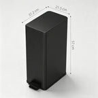 Black 20L slim trash can with top lid and front foot pedal