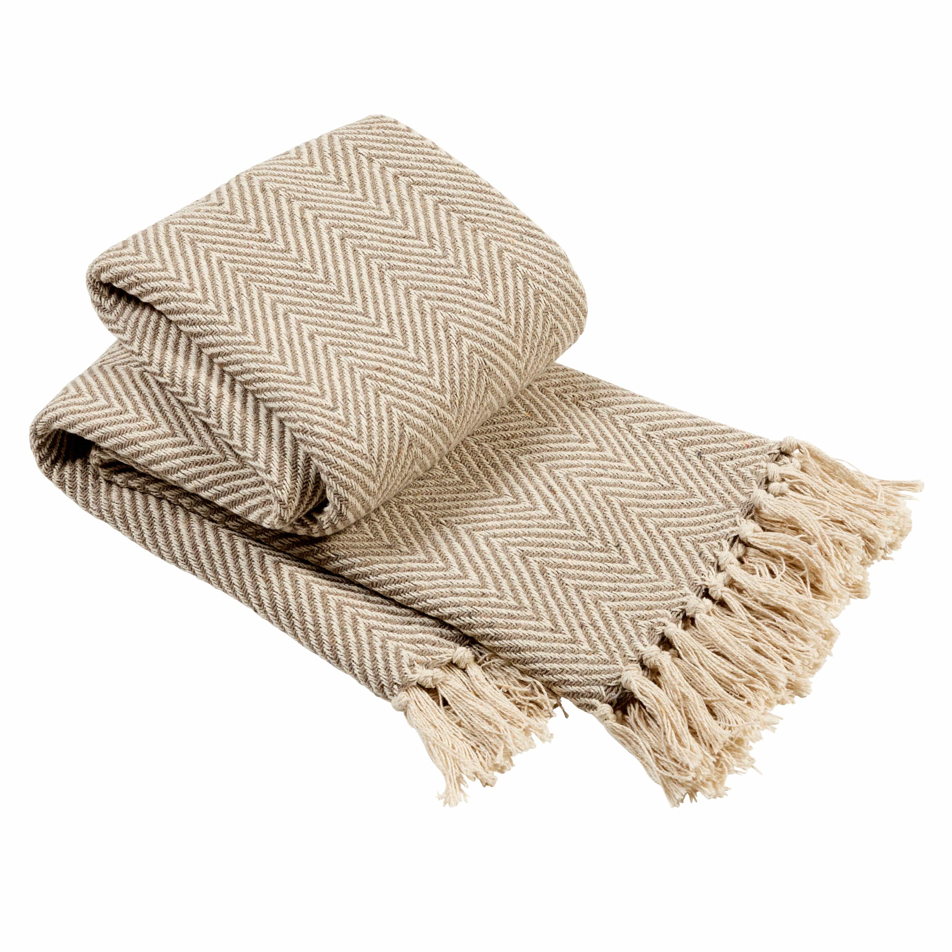 Tangier Super Soft Recycled Cotton Throw Blanket with Decorative Tassels Lightweight Cozy for Sofa Bed Chair Stylish Eco-Friendly
