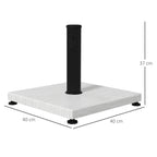 Rectangular parasol base with black pole holder, 40 x 40 cm footprint, 37 cm height