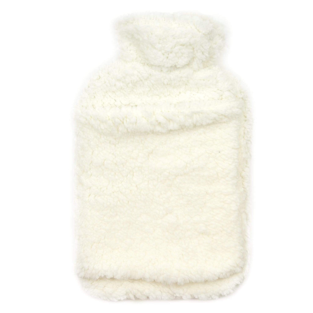 Teddy Fleece Hot Water Bottle with Hand Warmer Pocket Luxurious 2L Natural Rubber for Winter Comfort Natural Rubber UK Safe Tested Ideal Gift for Adults Kids