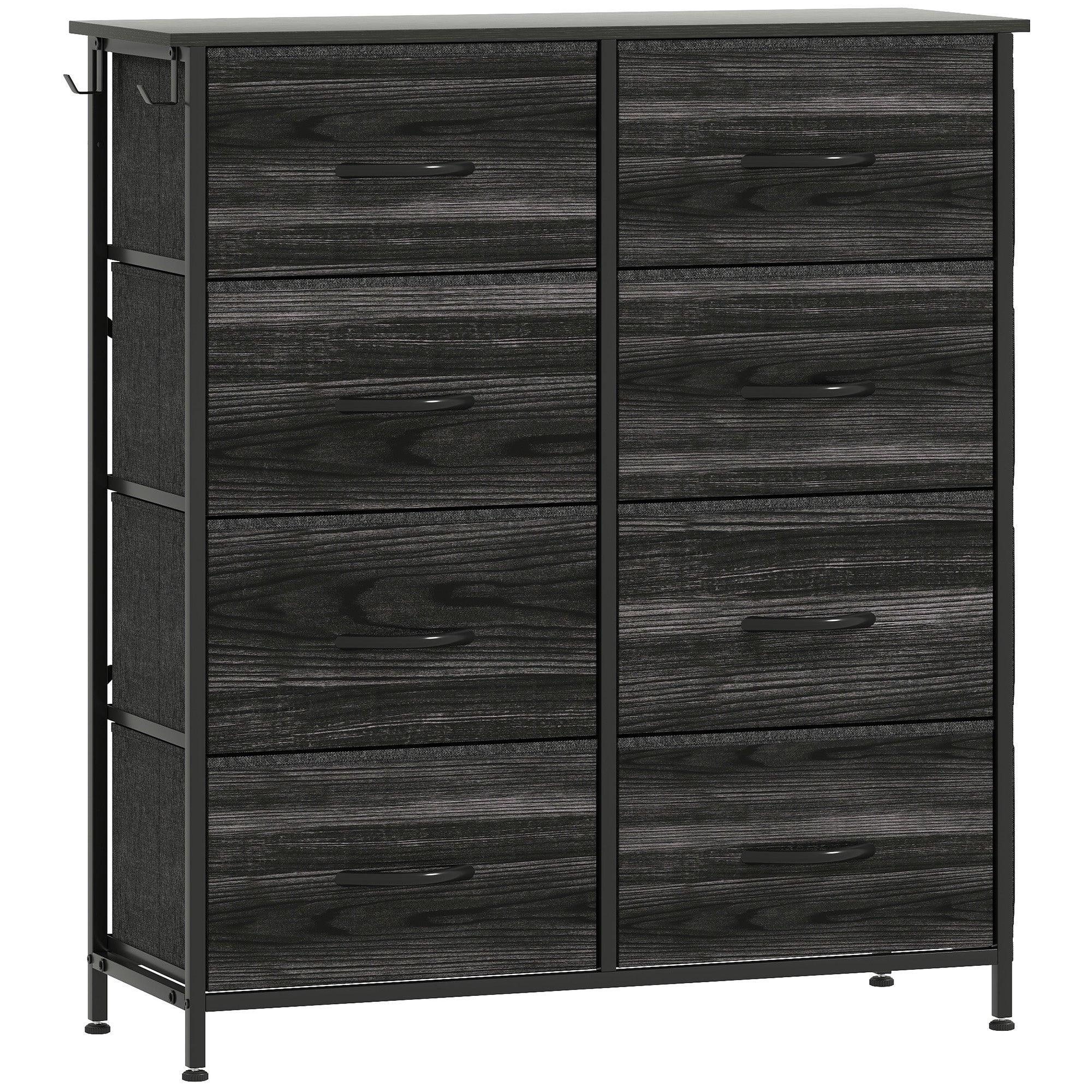 Chest of Eight Fabric Drawers - Black - Bobobiy