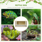 Reptile terrarium front window with clear sliding glass doors and breathable mesh