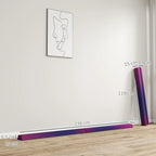 Purple folding gymnastics beam with anti-slip base and hinged sections