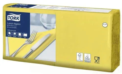 tork-yellow-napkin-lunch-33-x-33-cm-2-layers-1-4-200-pcs - Bobobiy