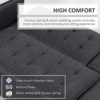 Grey sofa bed cushion with tufted channels and soft padded seating surface