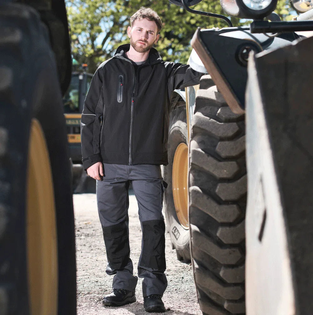 Tuffstuff 710 Excel Pro Knee Pad Holster Pocket Work Trousers Grey, 38'' Waist, Long Leg - Bobobiy