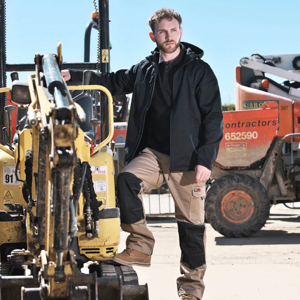 Tuffstuff 710 Excel Pro Knee Pad Holster Pocket Work Trousers Grey, 38'' Waist, Long Leg - Bobobiy