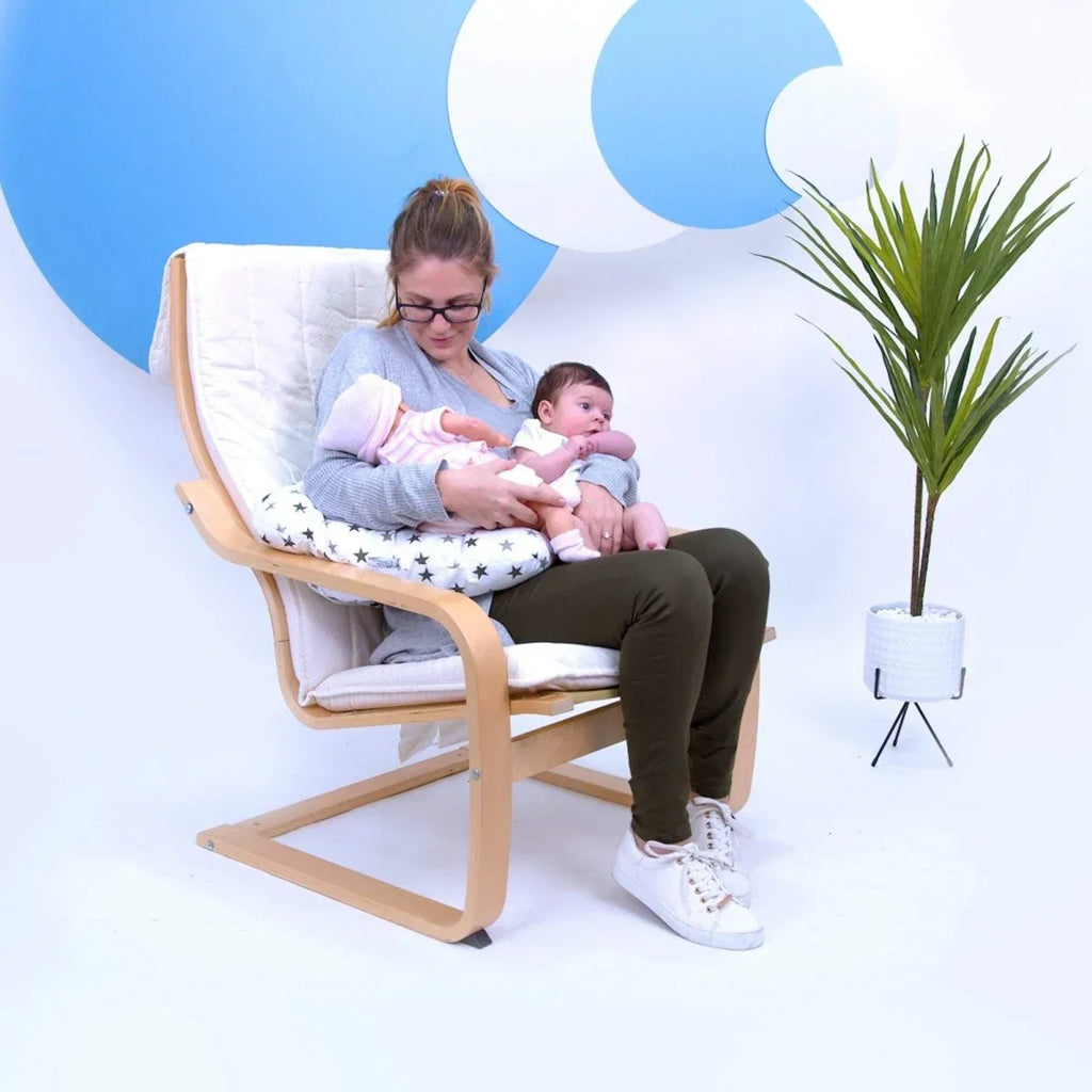 Twin Pregnancy Nursing Pillow - Silver Stars - Bobobiy