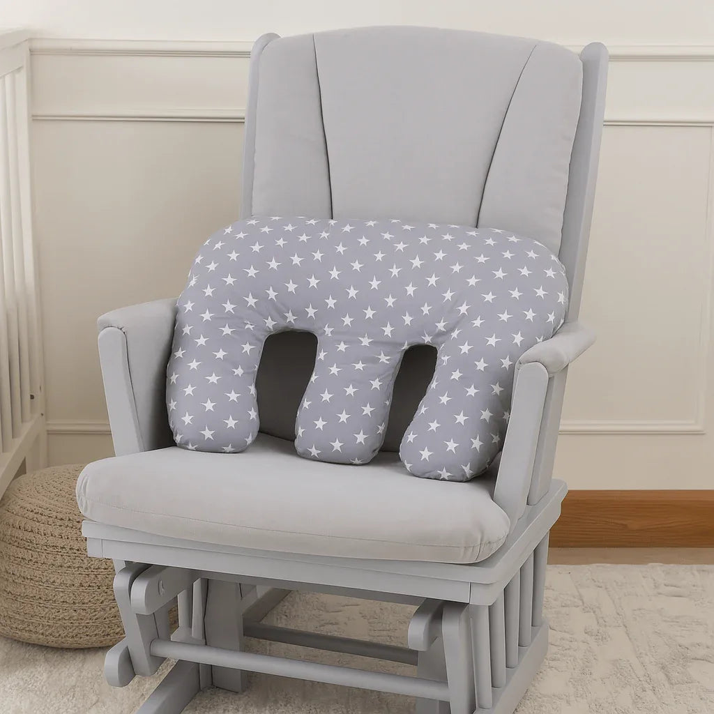 Twin Pregnancy Nursing Pillow - White Stars - Bobobiy