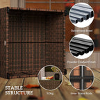 Outsunny 62 x 62cm Glass Top Rattan Side Table Brown